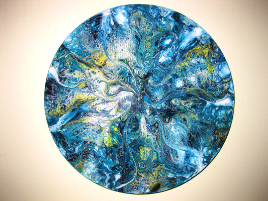 "Blue Moon" - 10" Round Acrylic Painting