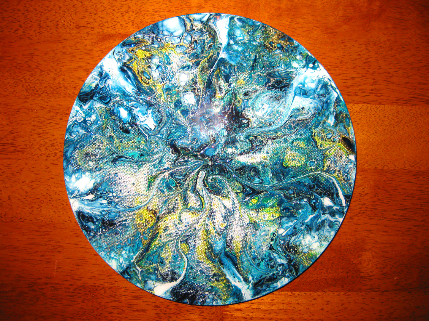 "Blue Moon" - 10" Round Acrylic Painting