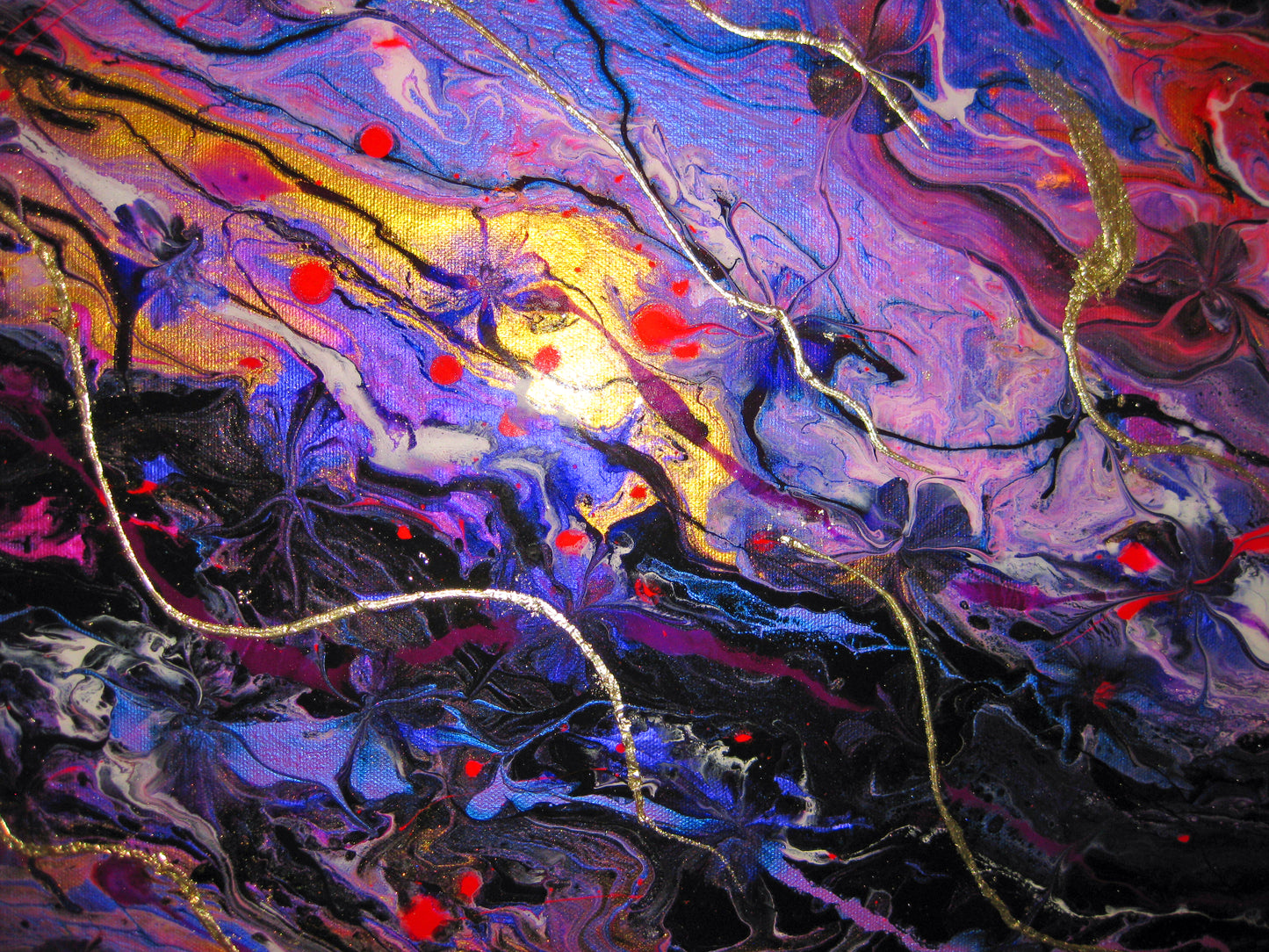 "Chaos in Purples" 18 x 24" Acrylic Painting
