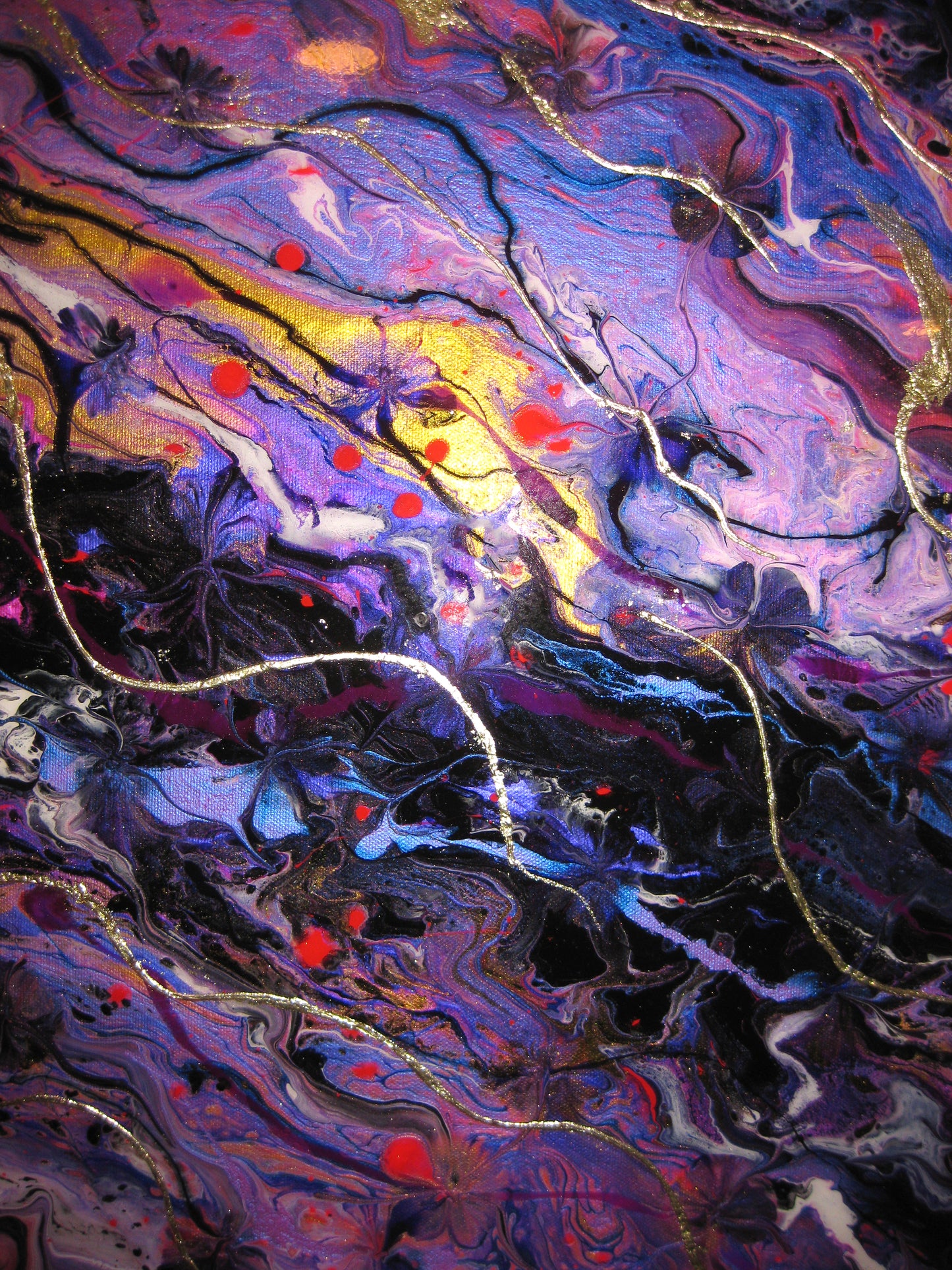 "Chaos in Purples" 18 x 24" Acrylic Painting