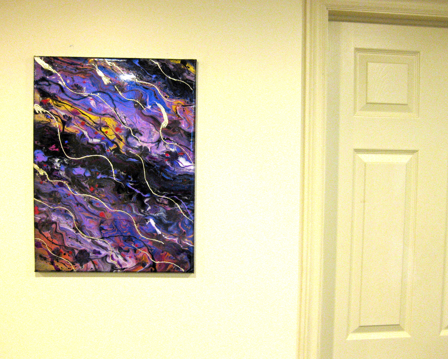 "Chaos in Purples" 18 x 24" Acrylic Painting