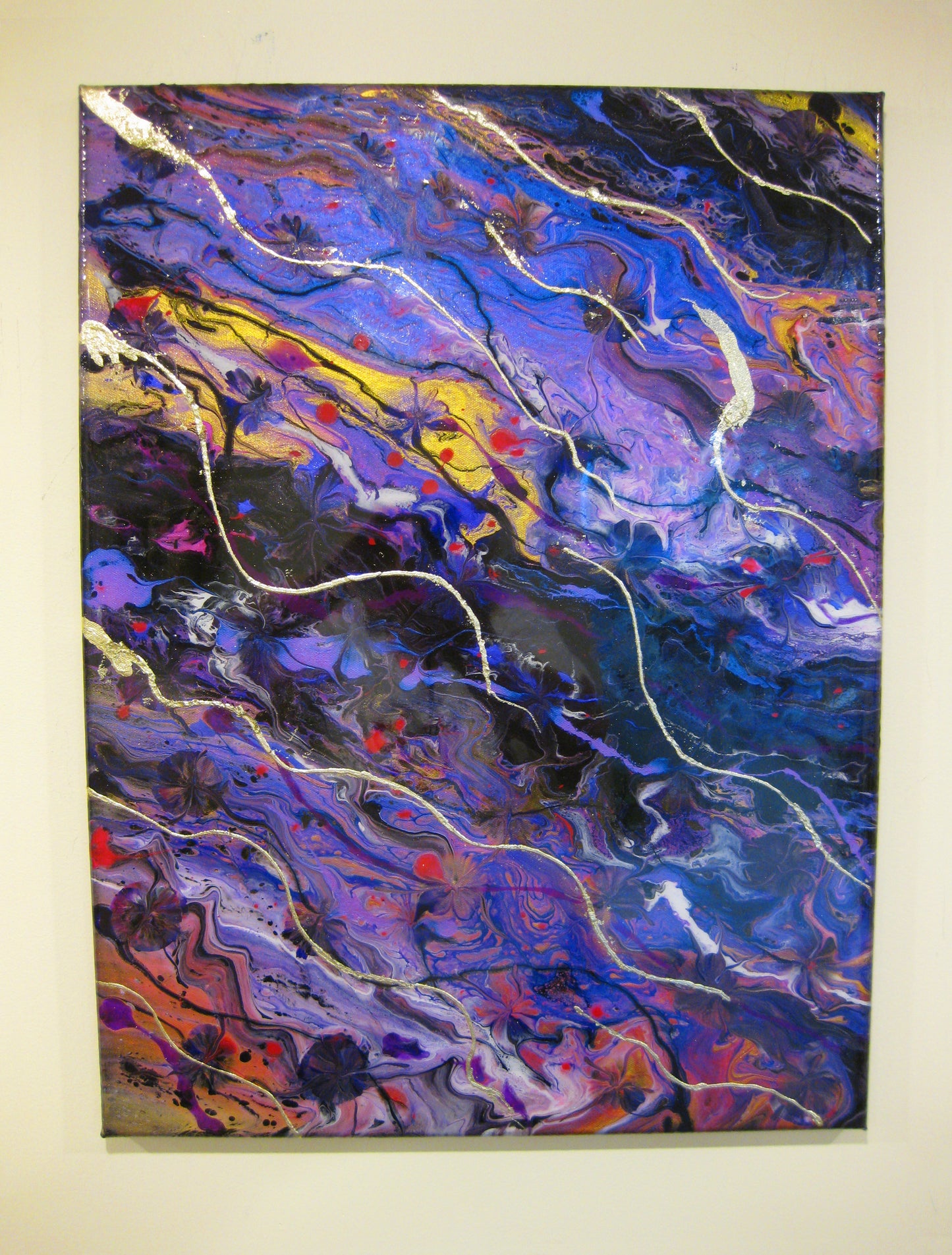 "Chaos in Purples" 18 x 24" Acrylic Painting