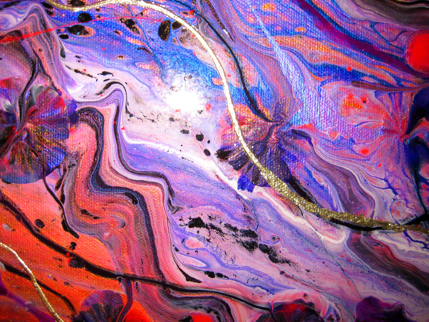 "Chaos in Purples" 18 x 24" Acrylic Painting