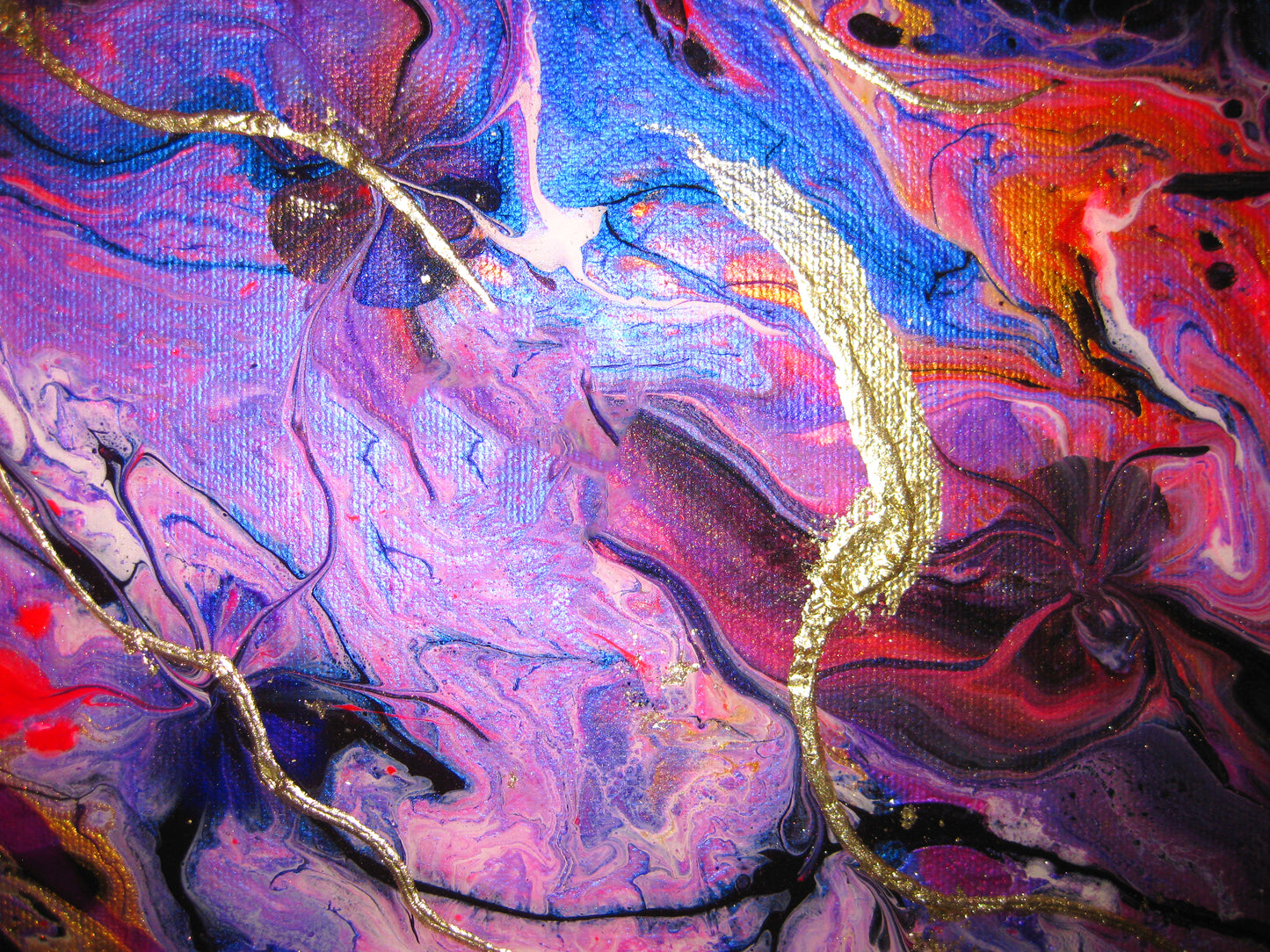 "Chaos in Purples" 18 x 24" Acrylic Painting