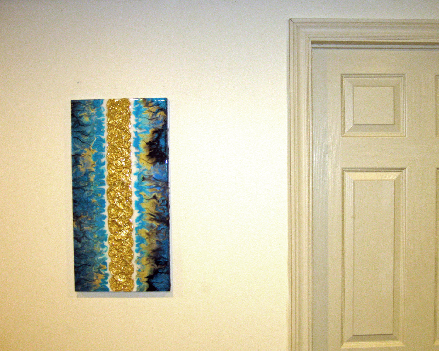 "Flaming Gold Roses" 12" by 24" Acrylic Painting