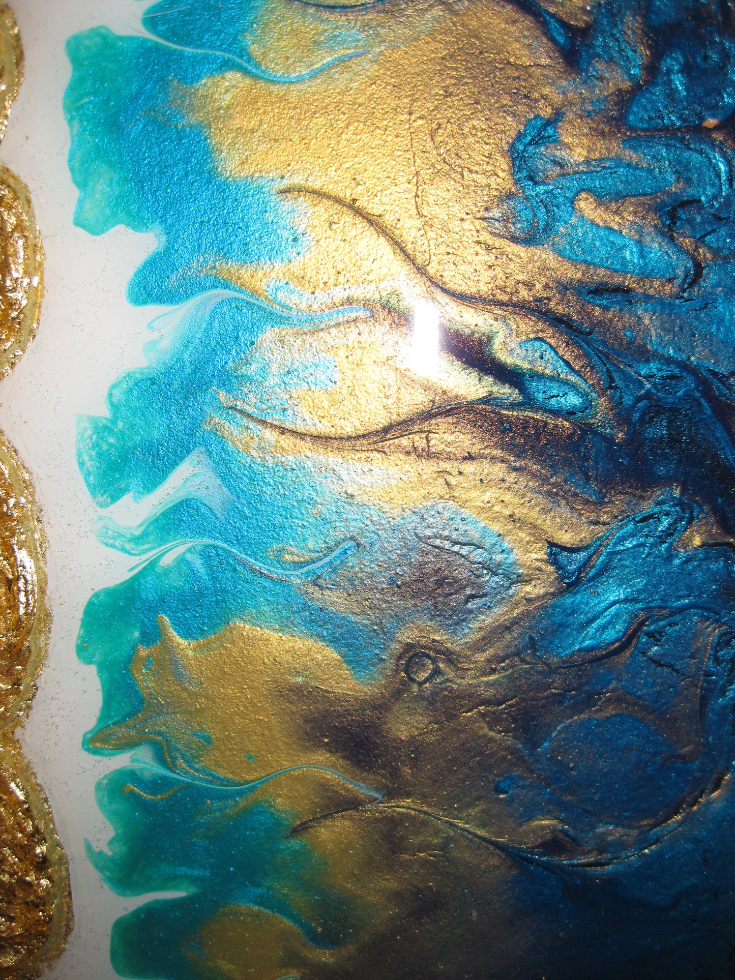 "Flaming Gold Roses" 12" by 24" Acrylic Painting