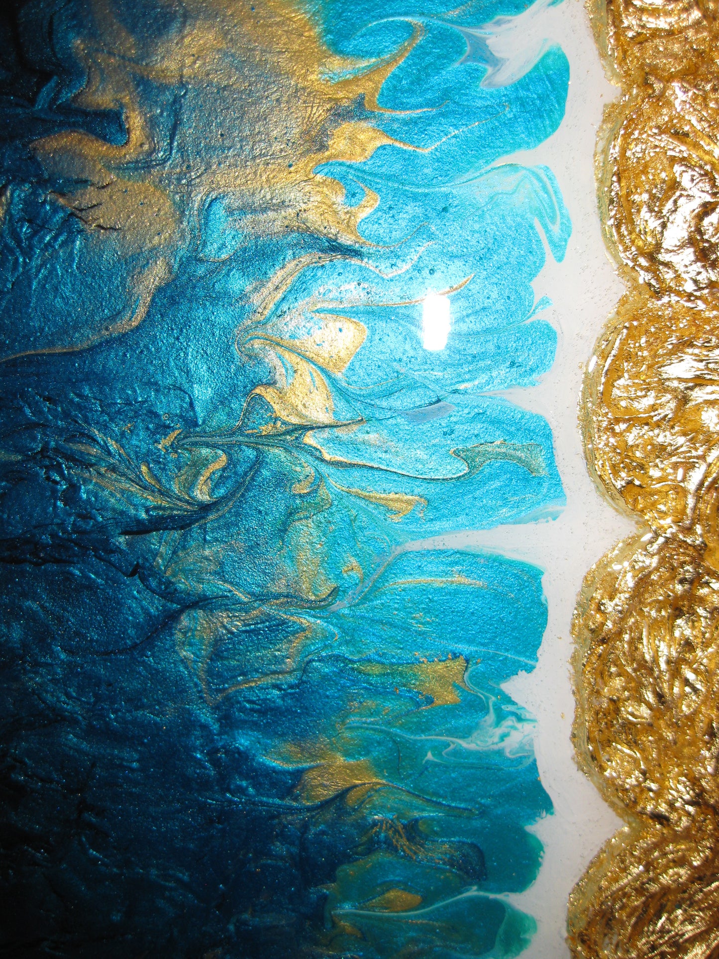 "Flaming Gold Roses" 12" by 24" Acrylic Painting