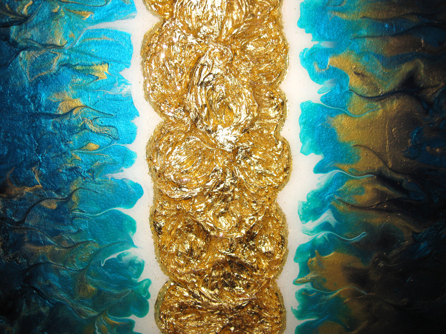 "Flaming Gold Roses" 12" by 24" Acrylic Painting