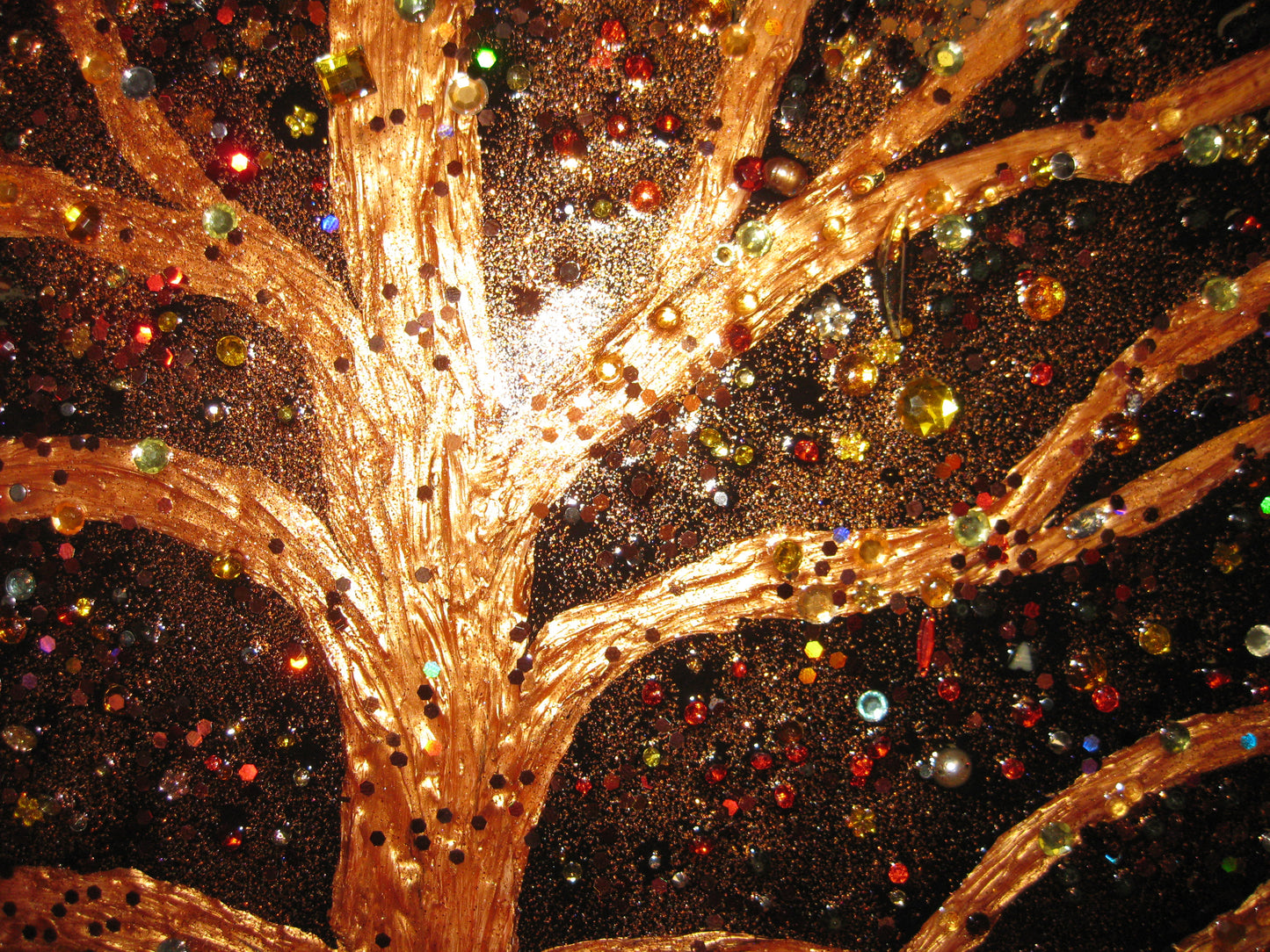 "Copper Glitter Tree" 20" by 24" Acrylic Painting