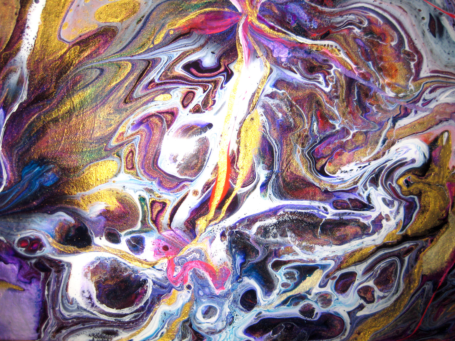 "Gold and Purple Riot" - 12" x 16" Acrylic Painting