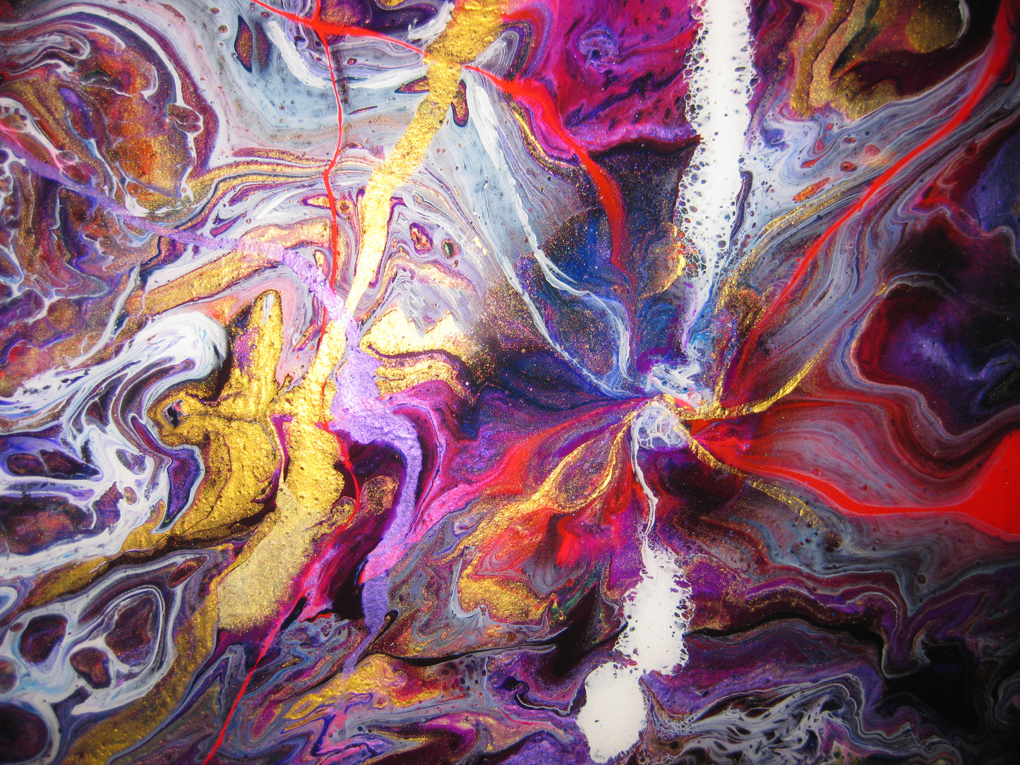 "Gold and Purple Riot" - 12" x 16" Acrylic Painting