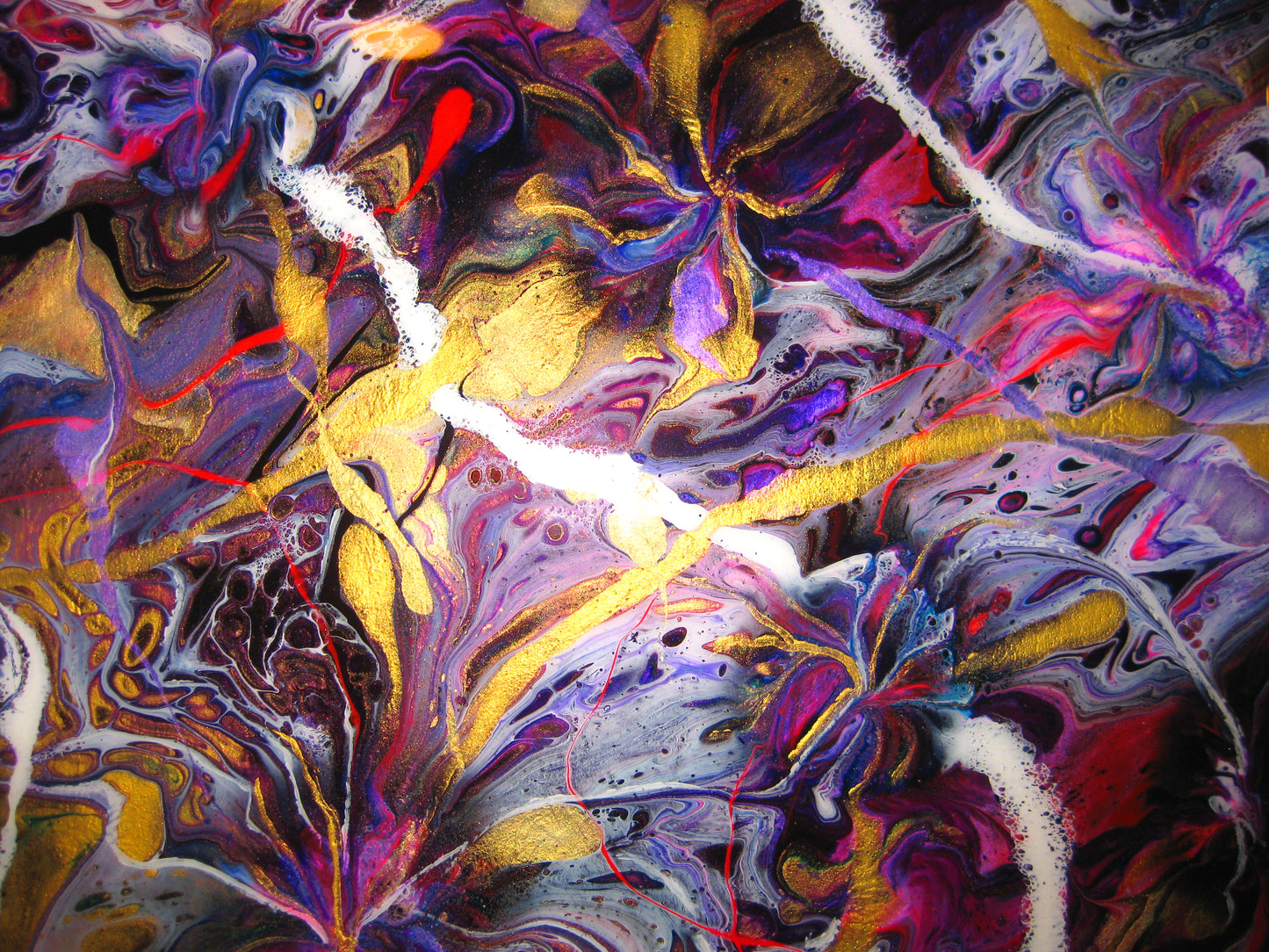 "Gold and Purple Riot" - 12" x 16" Acrylic Painting