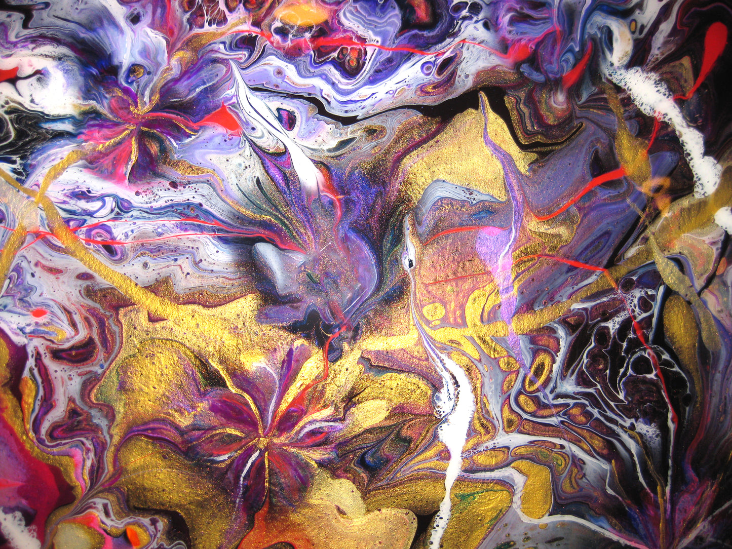 "Gold and Purple Riot" - 12" x 16" Acrylic Painting