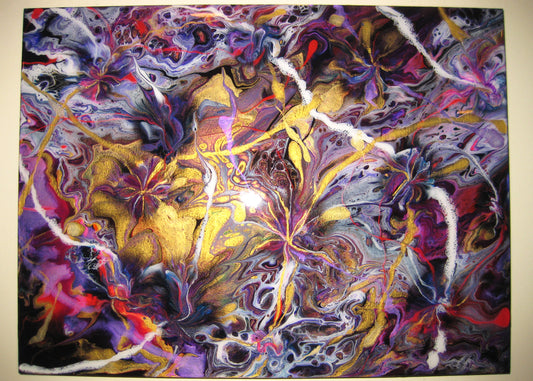 "Gold and Purple Riot" - 12" x 16" Acrylic Painting