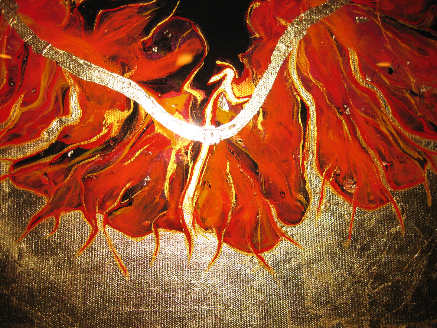 "Golden Dragon" 16" by 20" Acrylic Painting
