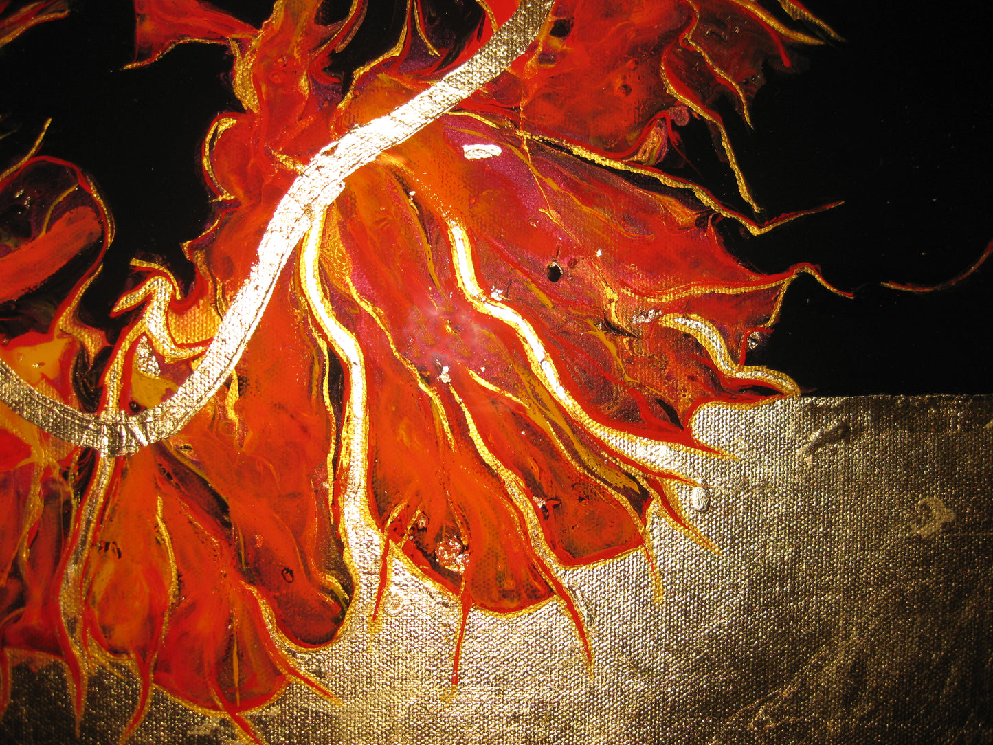 "Golden Dragon" 16" by 20" Acrylic Painting