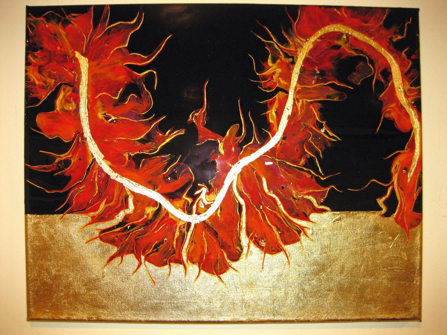 "Golden Dragon" 16" by 20" Acrylic Painting