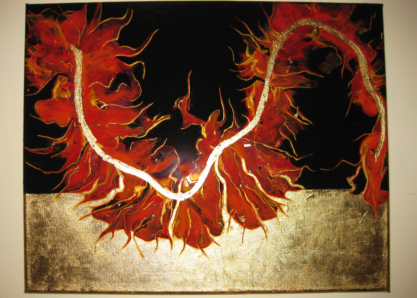 "Golden Dragon" 16" by 20" Acrylic Painting