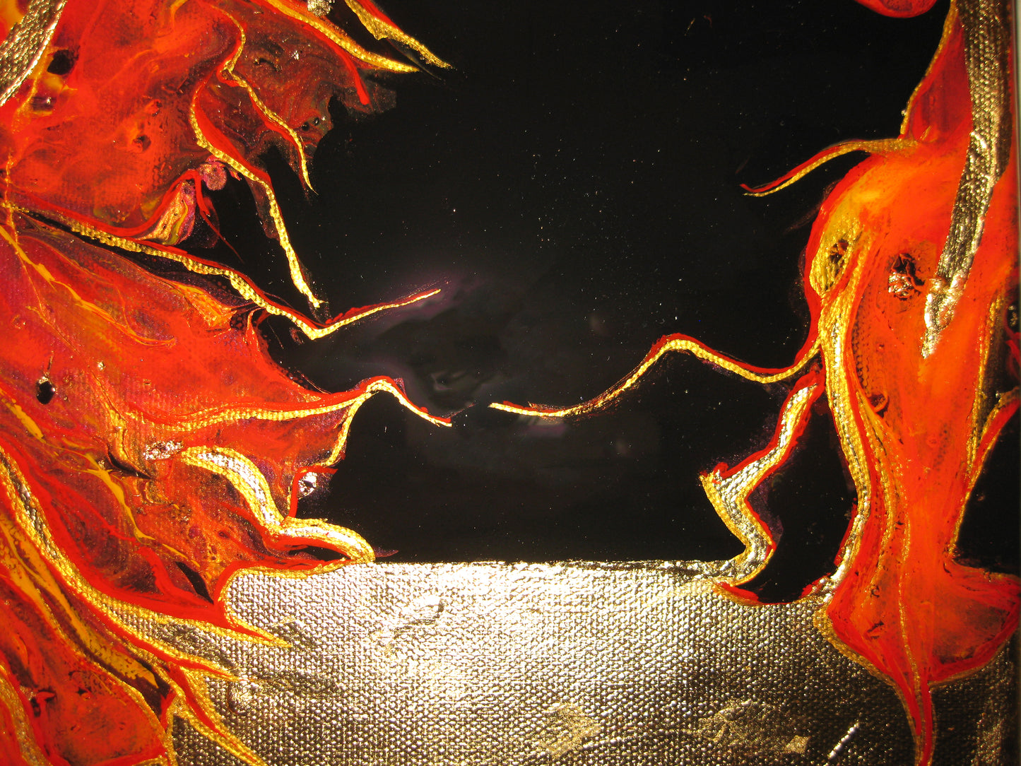 "Golden Dragon" 16" by 20" Acrylic Painting