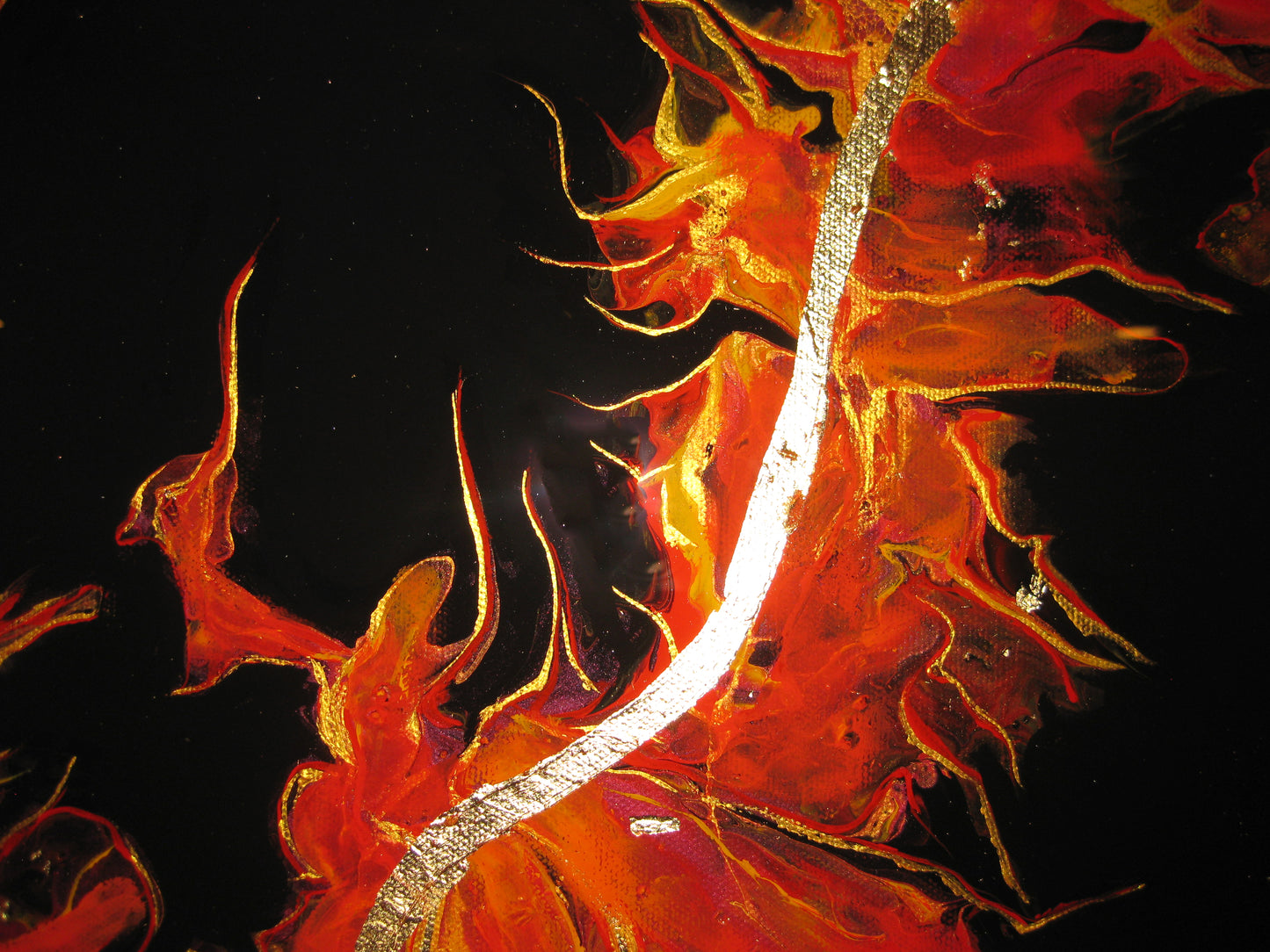 "Golden Dragon" 16" by 20" Acrylic Painting