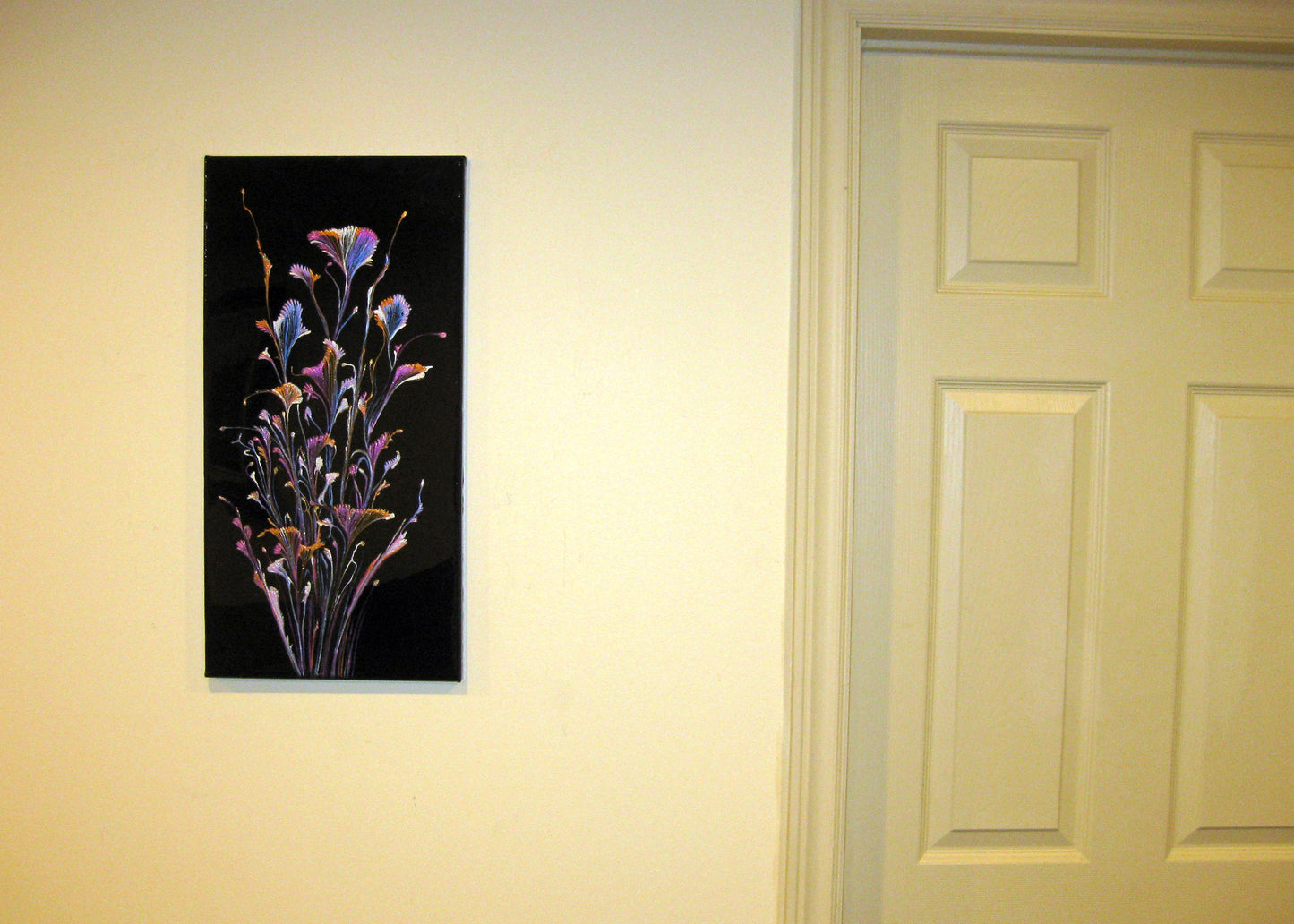 "Iridescent Night Flowers" 12" by 24" Acrylic Painting