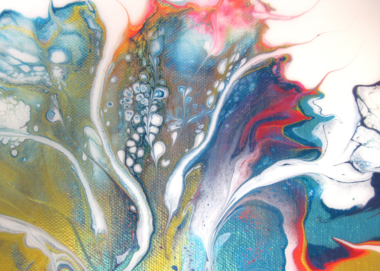"Iridescent Waves of Color" - 14" x 18" Acrylic Painting