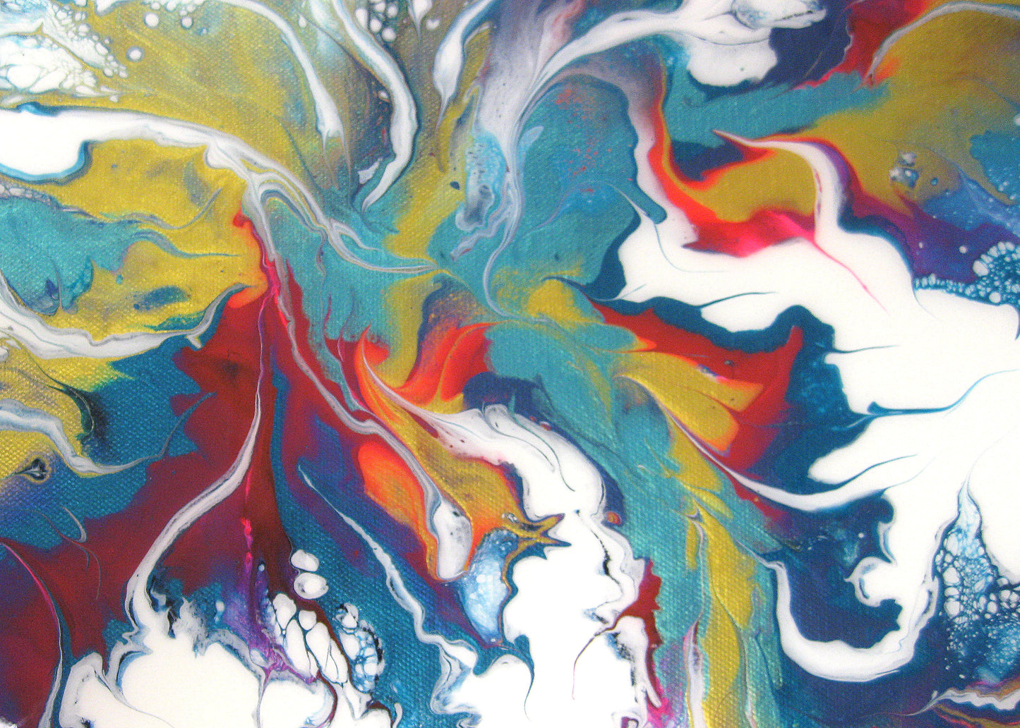 "Iridescent Waves of Color" - 14" x 18" Acrylic Painting