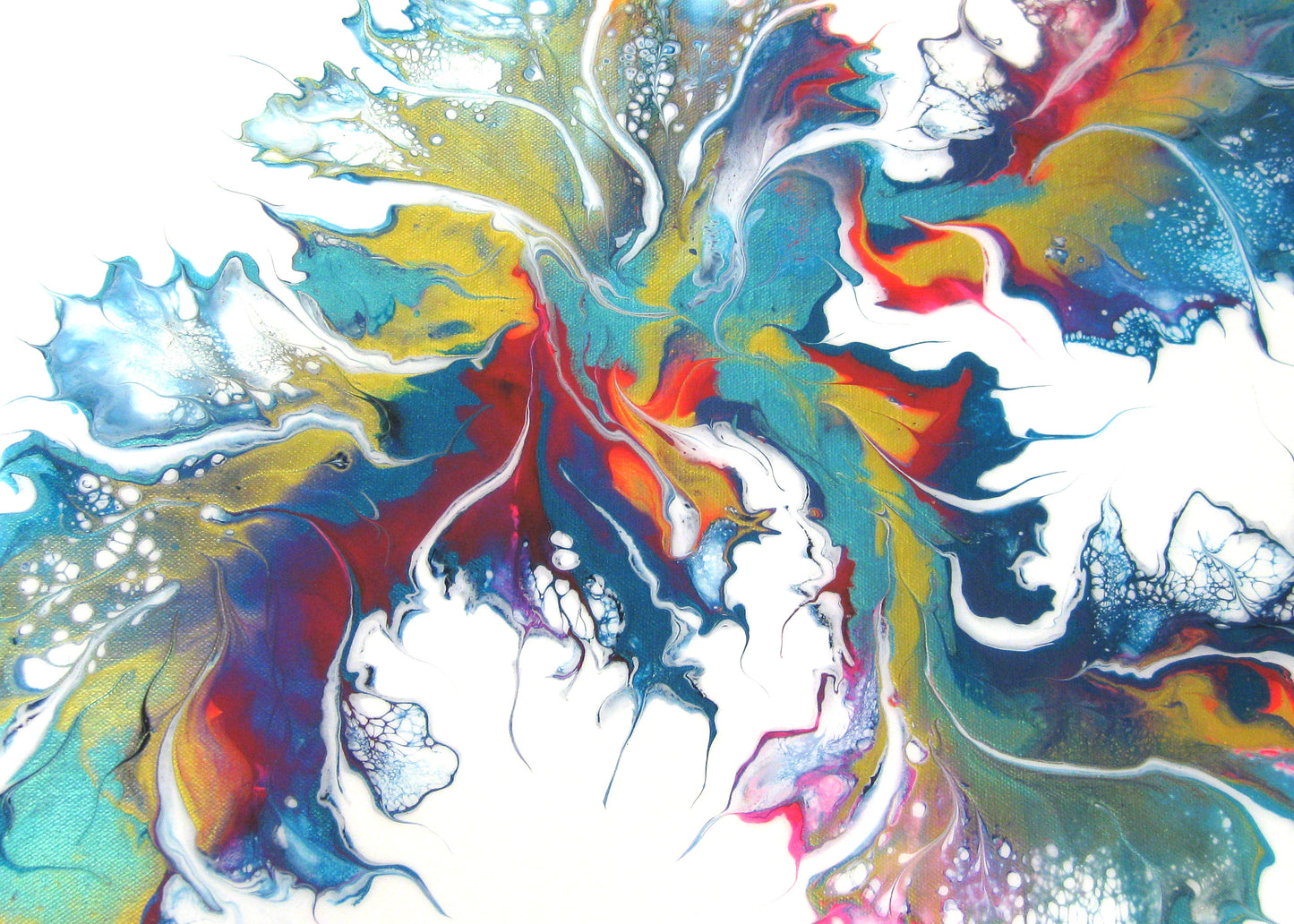 "Iridescent Waves of Color" - 14" x 18" Acrylic Painting