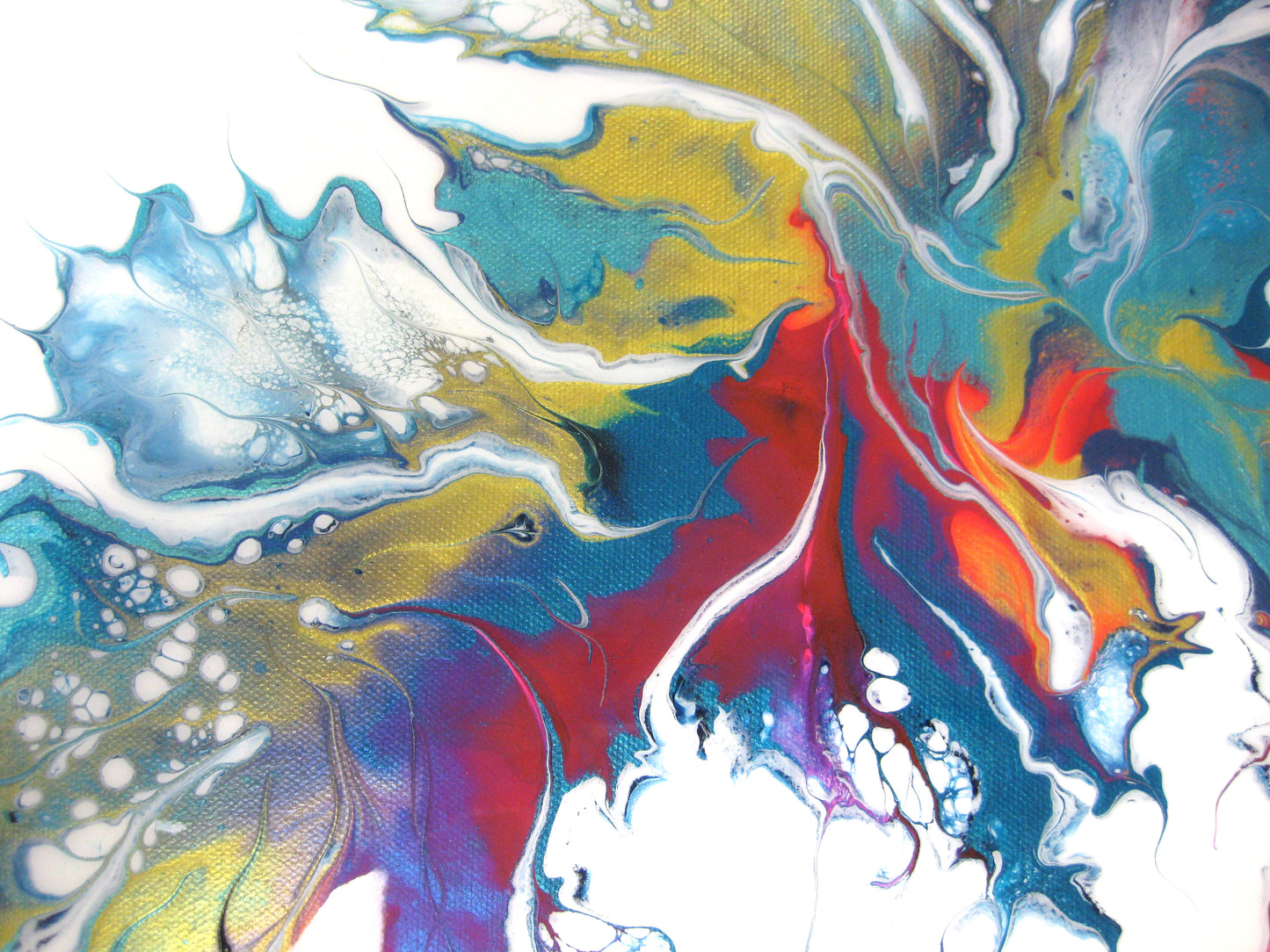 "Iridescent Waves of Color" - 14" x 18" Acrylic Painting