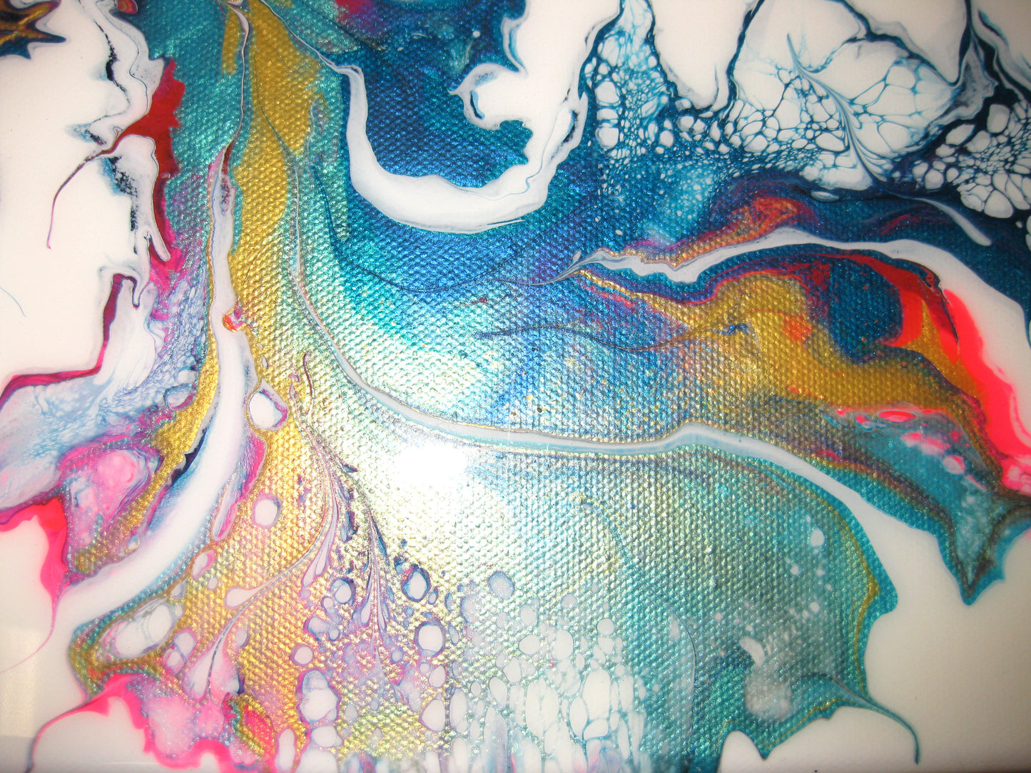 "Iridescent Waves of Color" - 14" x 18" Acrylic Painting
