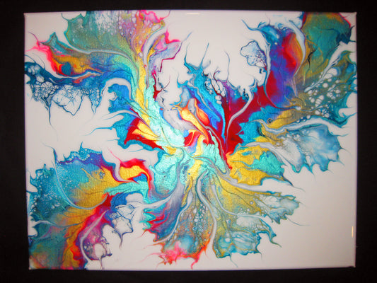 "Iridescent Waves of Color" - 14" x 18" Acrylic Painting