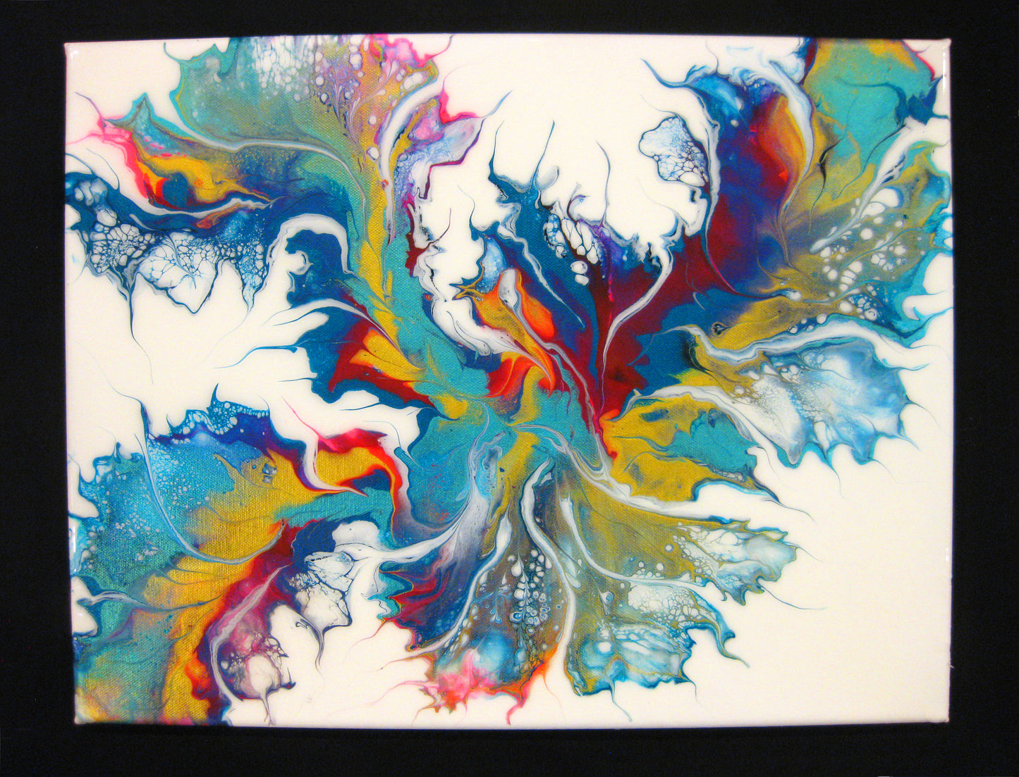 "Iridescent Waves of Color" - 14" x 18" Acrylic Painting