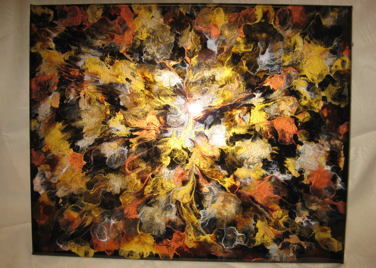 "Metallic Blast" 16" by 20" Acrylic Painting