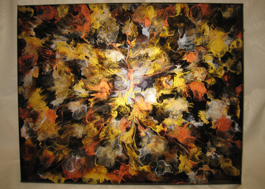 "Metallic Blast" 16" by 20" Acrylic Painting