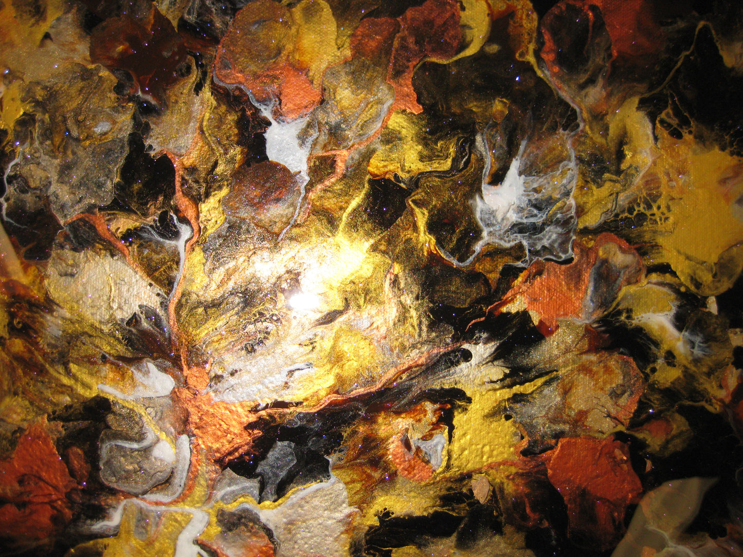 "Metallic Blast" 16" by 20" Acrylic Painting
