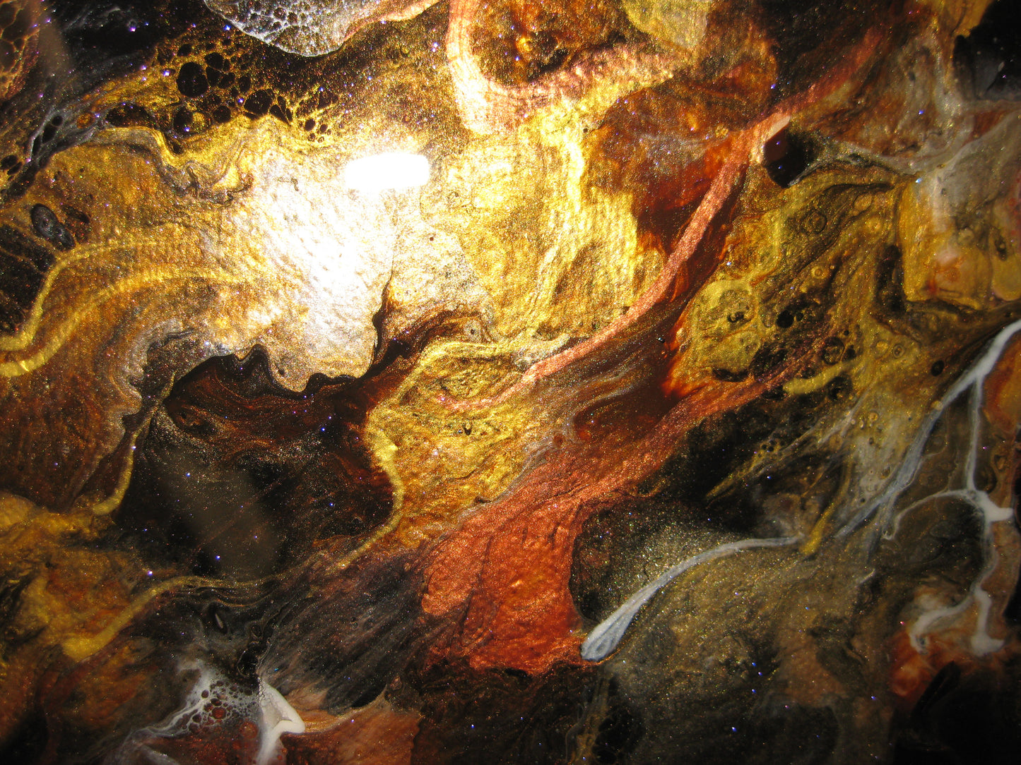 "Metallic Blast" 16" by 20" Acrylic Painting