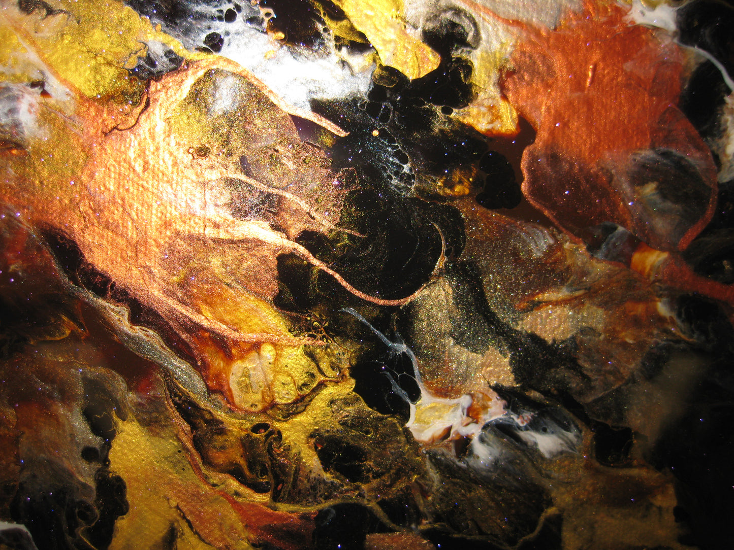 "Metallic Blast" 16" by 20" Acrylic Painting