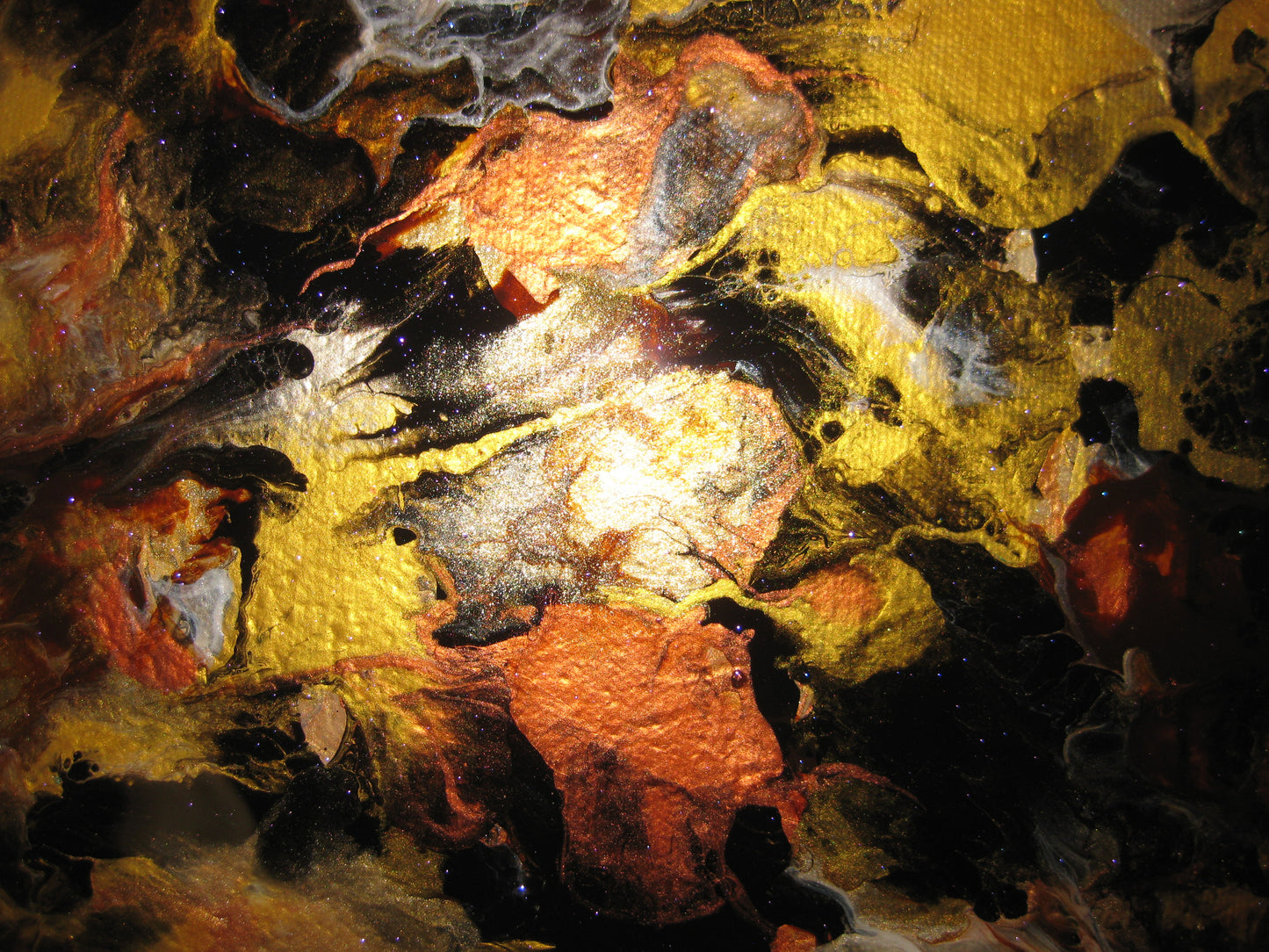 "Metallic Blast" 16" by 20" Acrylic Painting