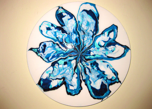 "Metallic Starburst" - 12" Round Acrylic Painting