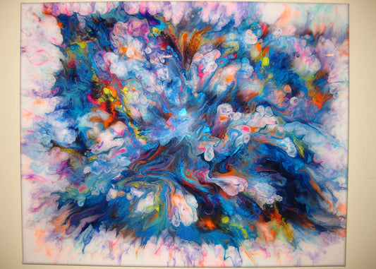 "Neon Explosion" - 16" by 20" Acrylic Painting