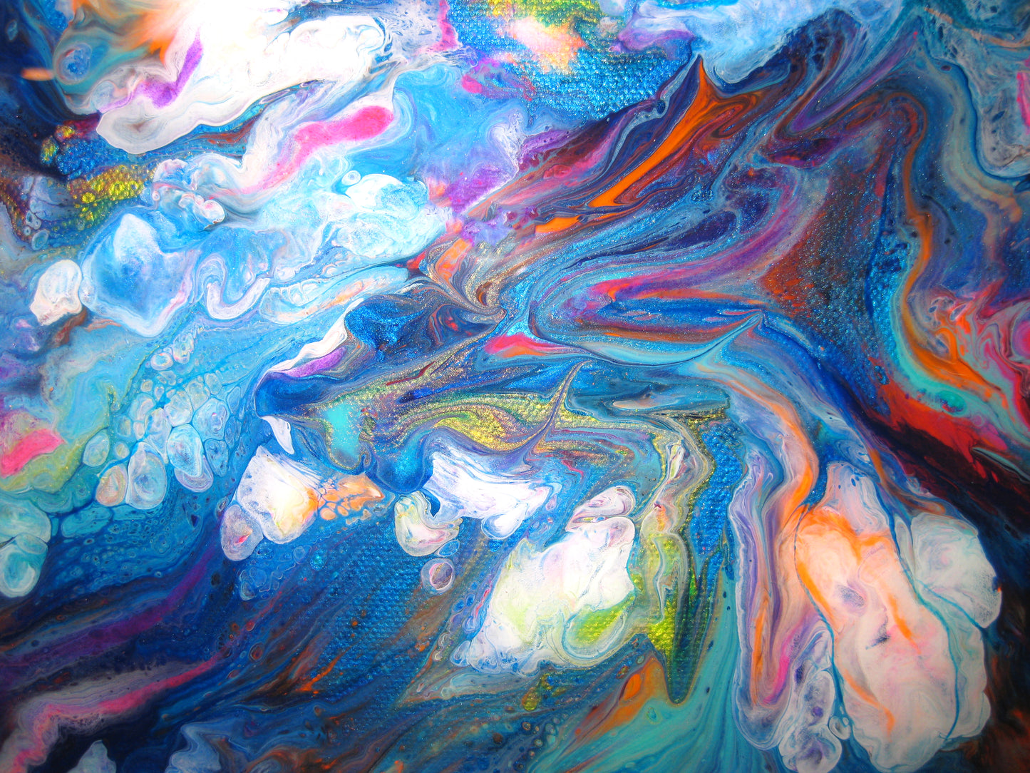 "Neon Explosion" - 16" by 20" Acrylic Painting