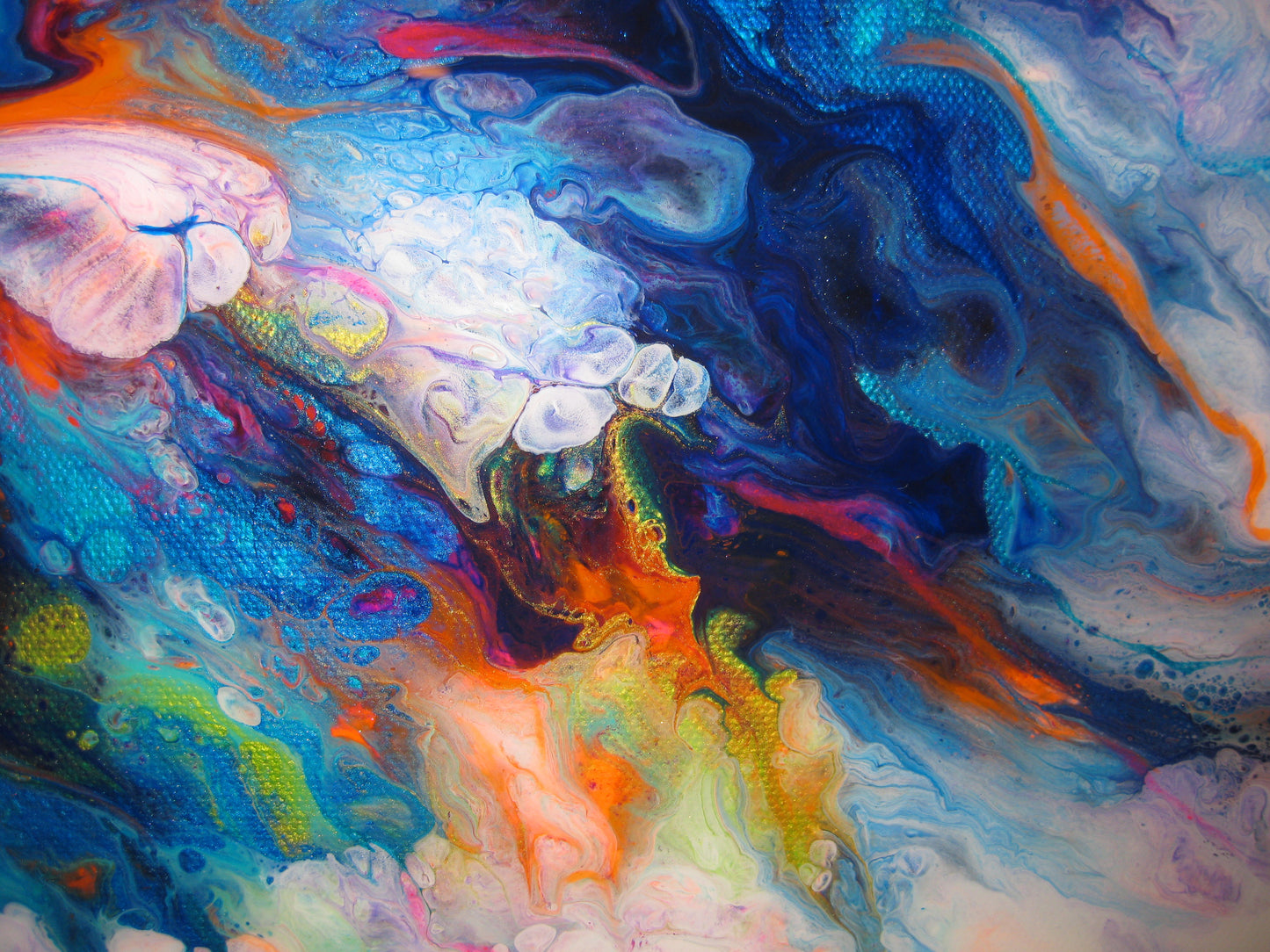 "Neon Explosion" - 16" by 20" Acrylic Painting