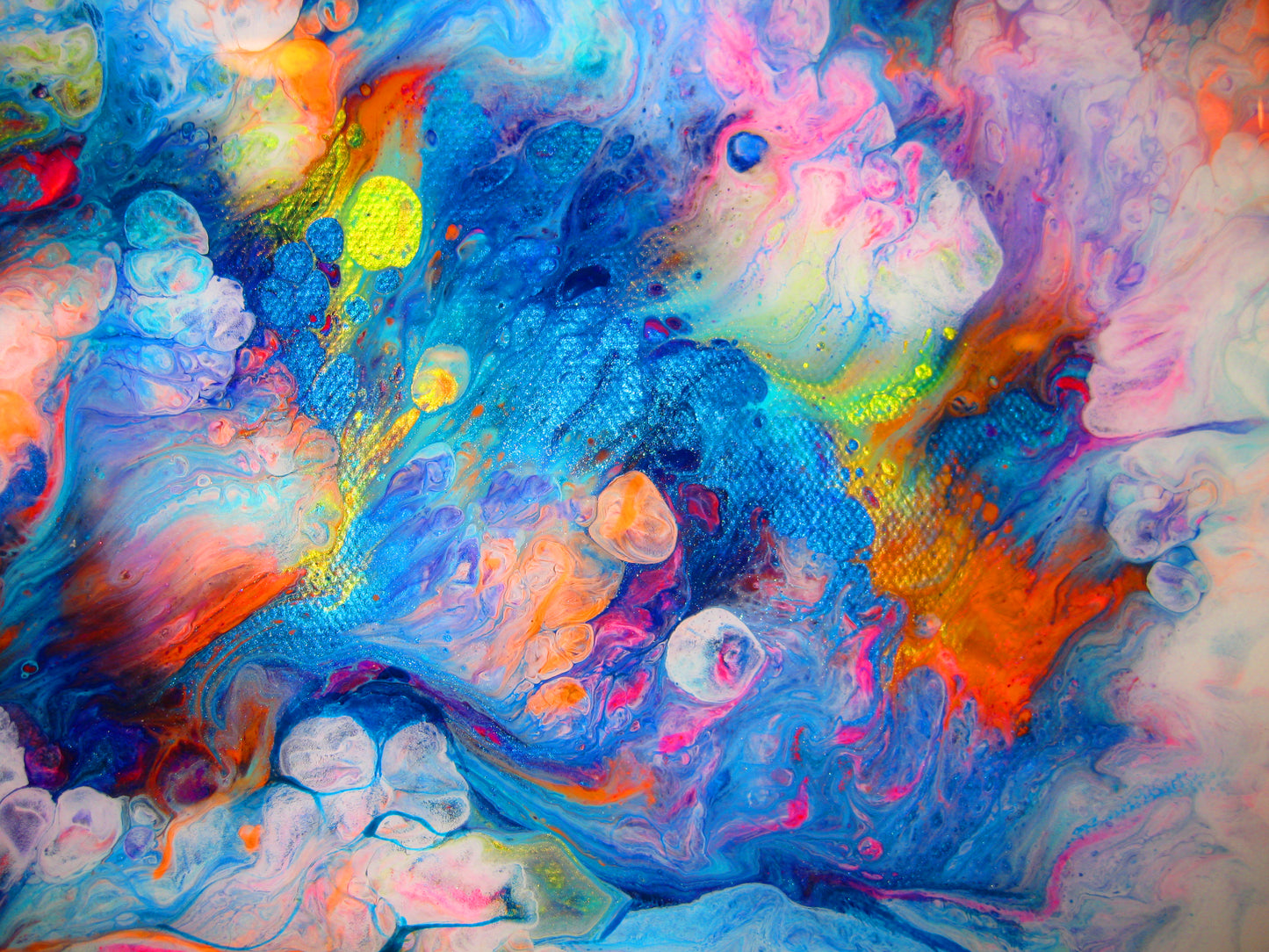 "Neon Explosion" - 16" by 20" Acrylic Painting