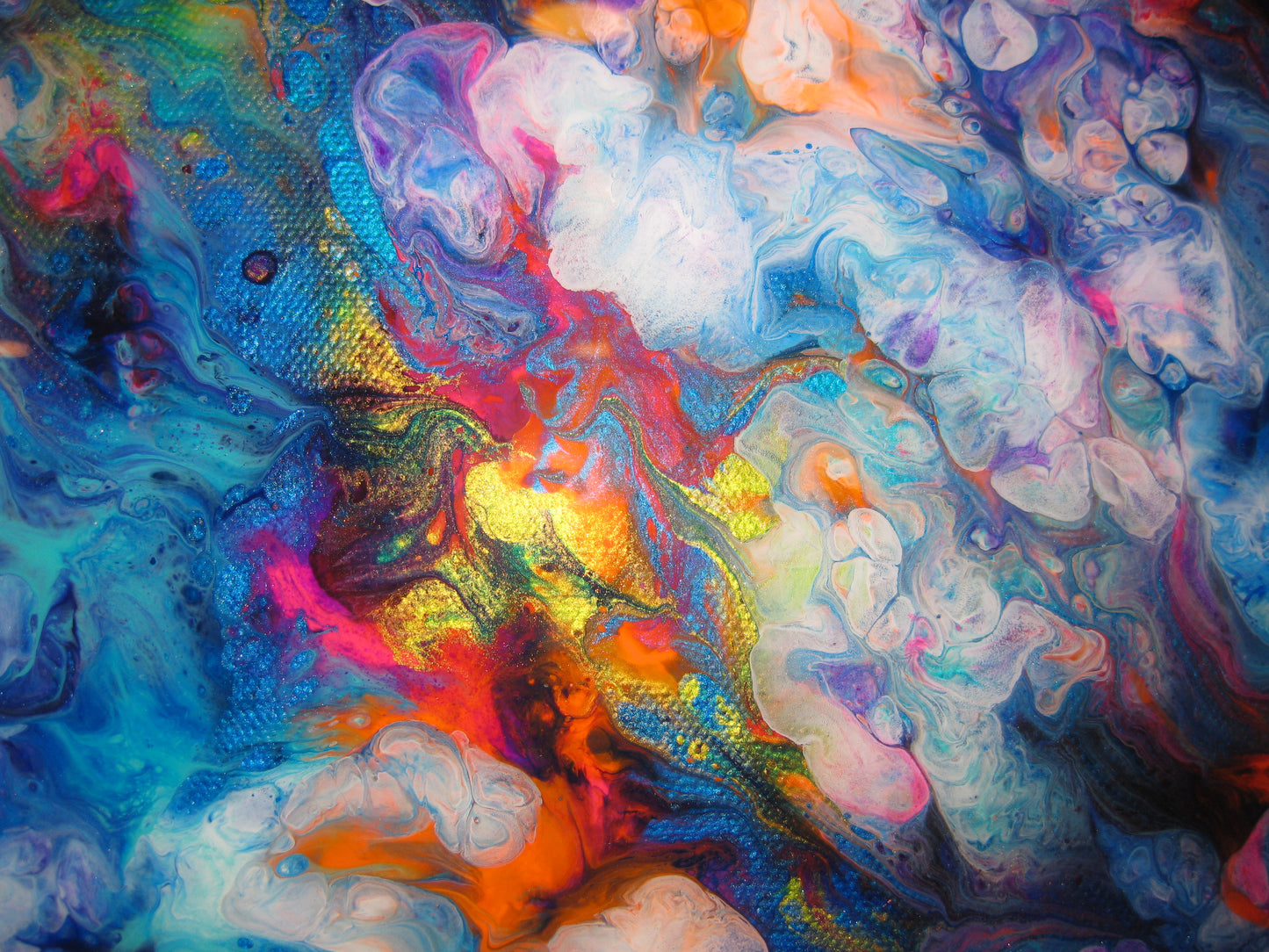 "Neon Explosion" - 16" by 20" Acrylic Painting