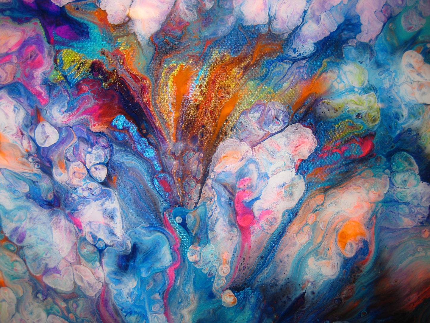 "Neon Explosion" - 16" by 20" Acrylic Painting