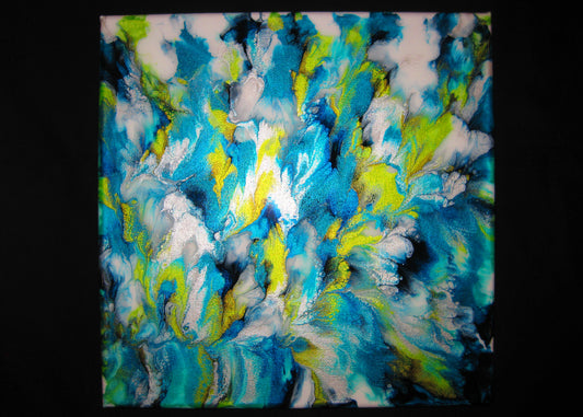 "Ocean Flowers" - 12" by 12" Acrylic Painting