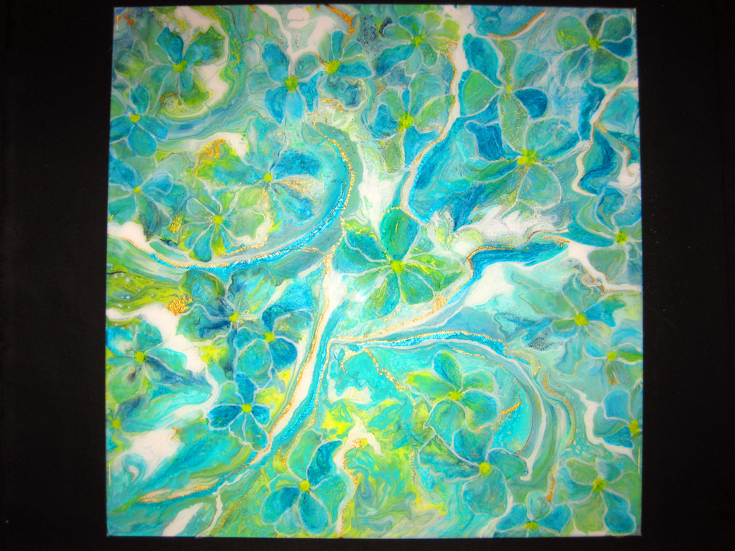 "Peaceful Flowers" - 20" by 20" Acrylic Painting