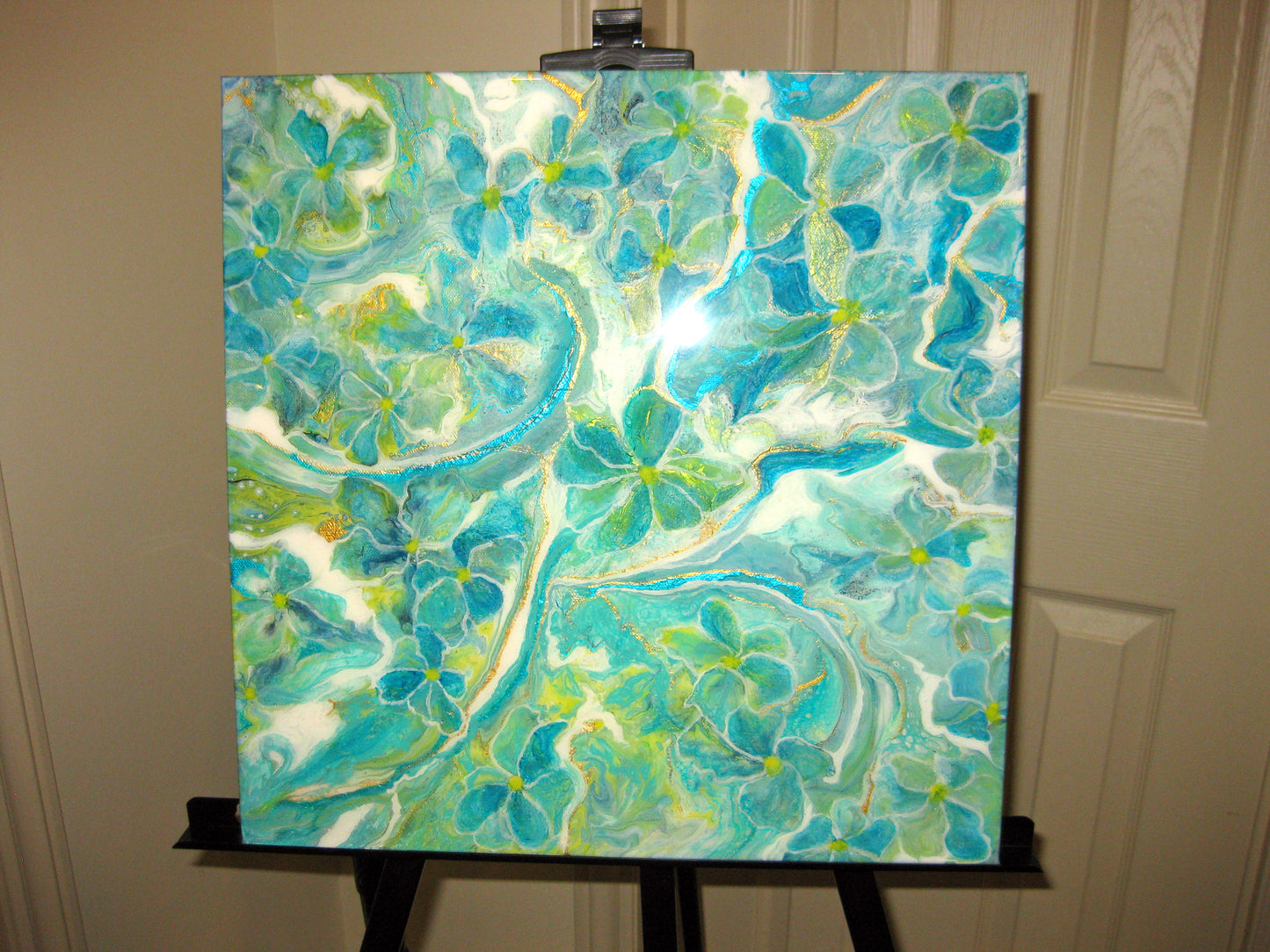 "Peaceful Flowers" - 20" by 20" Acrylic Painting