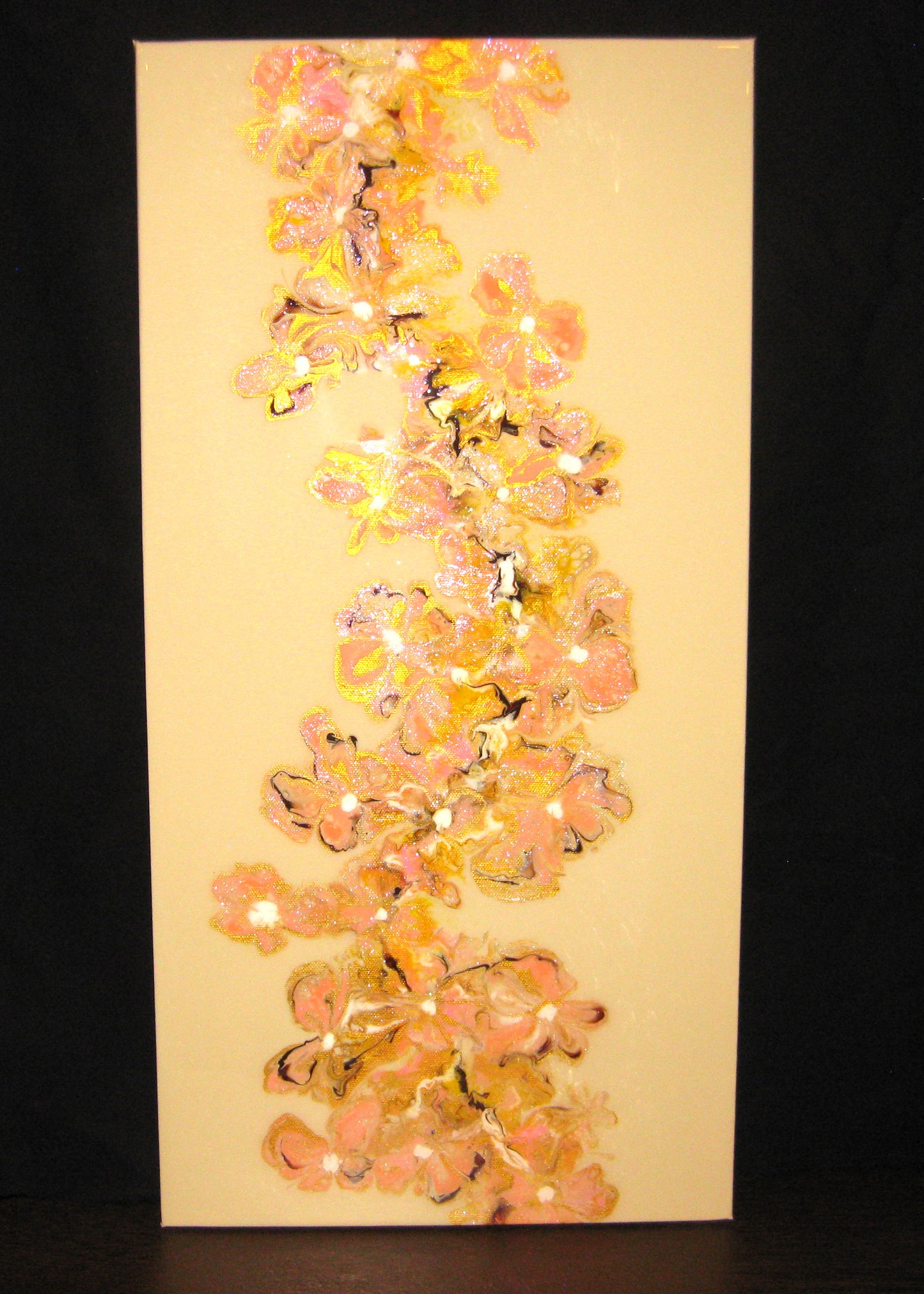 "Peachy Posies" 12" x 24" Acrylic Painting