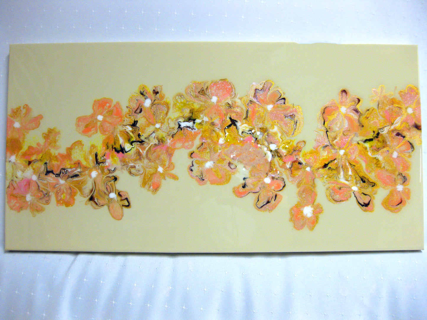 "Peachy Posies" 12" x 24" Acrylic Painting